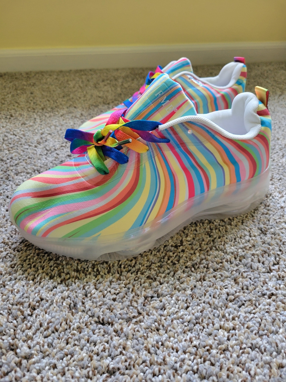 Rainbow Stripe Platform Sneakers for Women - Multicolor
